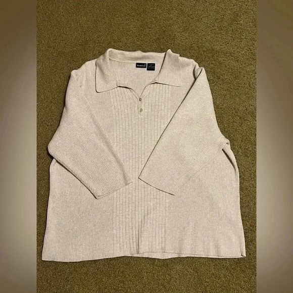 5/$40 NORTH CREST  Loose Ribbed Collared Top Size 4X - Picture 1 of 4